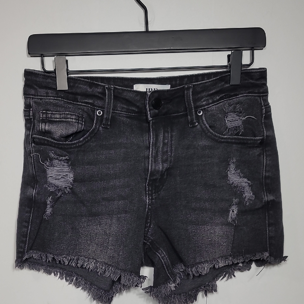 JBD Charcoal Black Distressed Jean Shorts